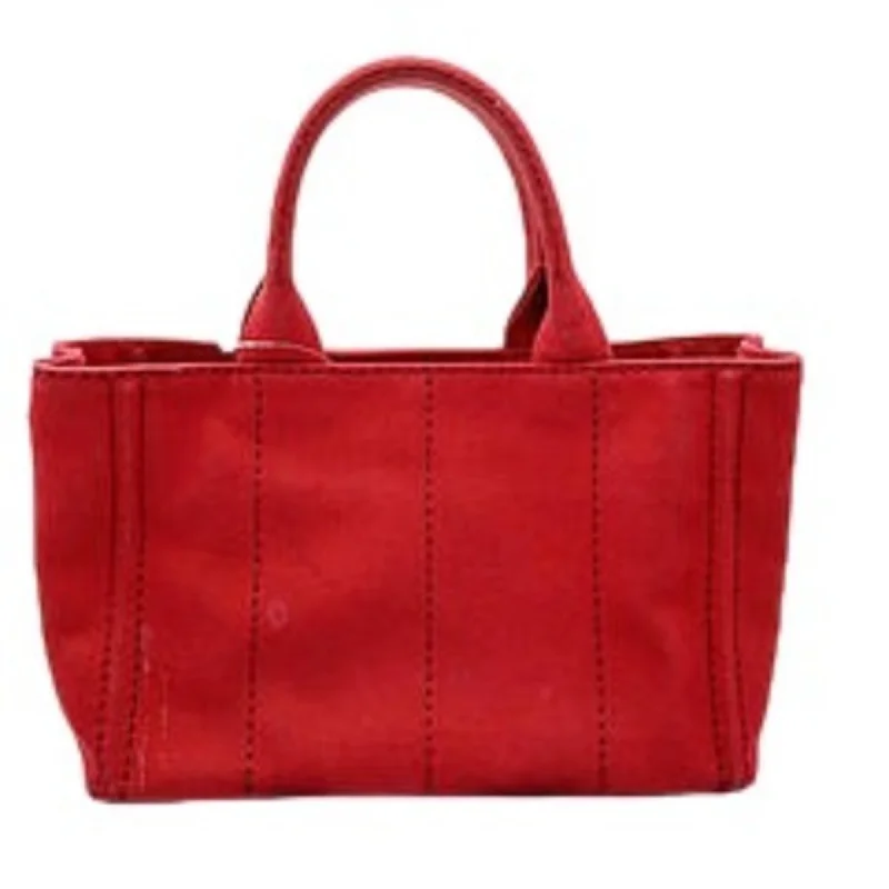 Prada handbags with a patent - leather finish for a shiny and sophisticated appearancePRADA Canapa Tote