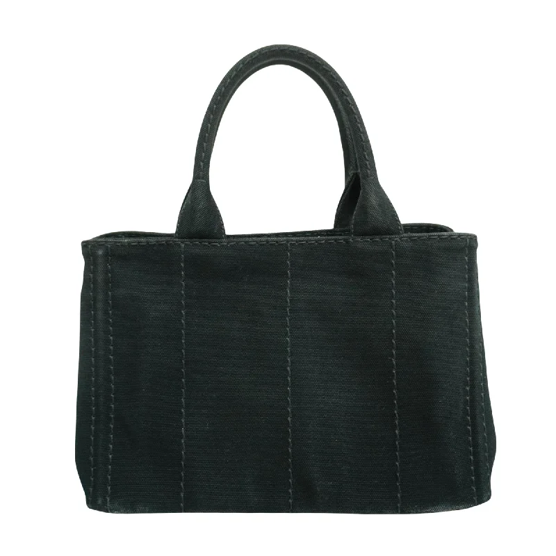 Prada bags with a back - zip pocket for storing valuables securelyPRADA Canapa Tote