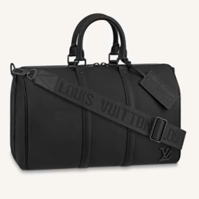 Louis Vuitton bags with a front - flap pocket for quick - access itemsLouis Vuitton LV Unisex Keepall Bandouliere 40 Black Cowhide Leather