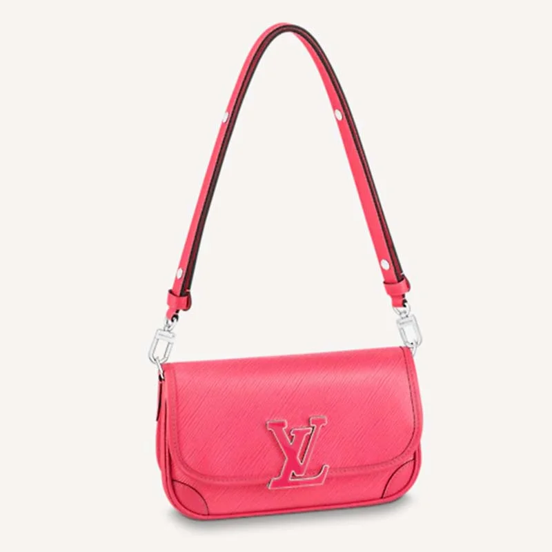 Louis Vuitton handbags with a back - zip pocket for storing valuablesLouis Vuitton LV Women Buci Crossbody Pink Epi Grained Smooth Cowhide Leather