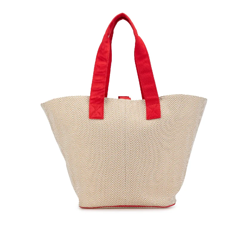 Faux Fur - Trimmed Hermes Bags for Winter SophisticationCream Hermès Toile Panier De Plage PM Tote Bag