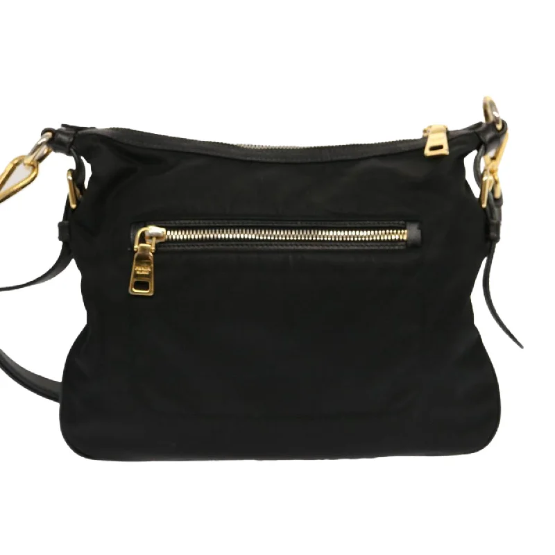 Prada bags with a detachable mirror inside for quick touch - upsPRADA Shoulder Bag Nylon Black  mr061