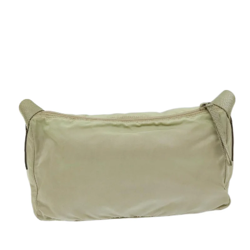 Ladies Prada shoulder bags with a magnetic - closure flap for easy opening and closingPRADA Shoulder Bag Nylon Beige  69153