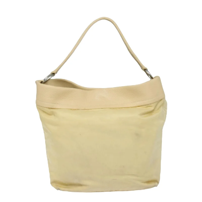 Prada bags with a front - flap pocket for quick access to essentialsPRADA Shoulder Bag Nylon Leather Beige  bs15607