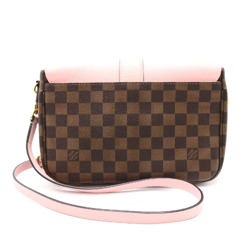 Louis Vuitton backpacks with a hidden back pocket for securityLOUIS VUITTON Brown Pink Magnolia Damier PVC coated canvas leather N44244