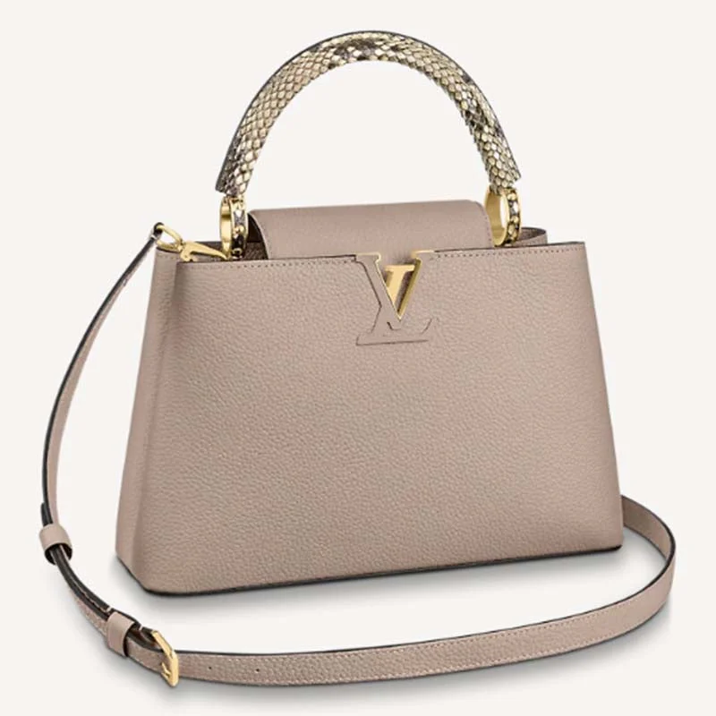 Louis Vuitton bags with a zippered interior pocket for better organizationLouis Vuitton LV Women Capucines MM Handbag Grey Taurillon Cowhide