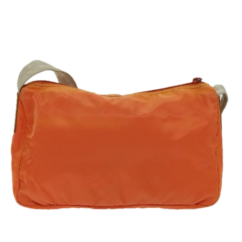 Prada Cleo bags with a contrast - colored interior for visual interestPRADA Shoulder Bag Nylon Orange  74735