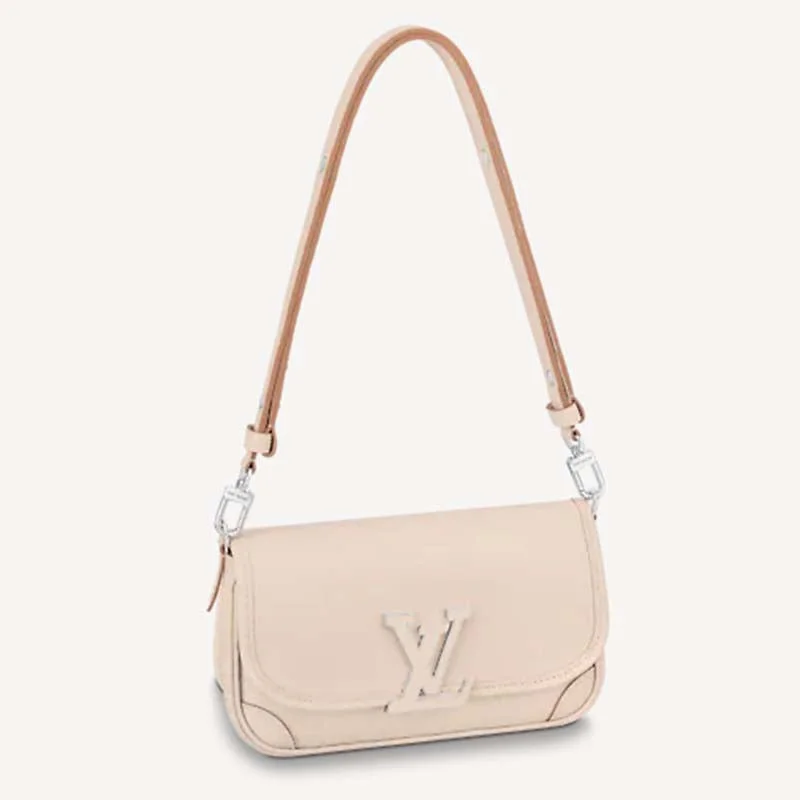 Louis Vuitton crossbody bags in a bold red color for a statementLouis Vuitton LV Women Buci Crossbody White Epi Grained Smooth Cowhide Leather