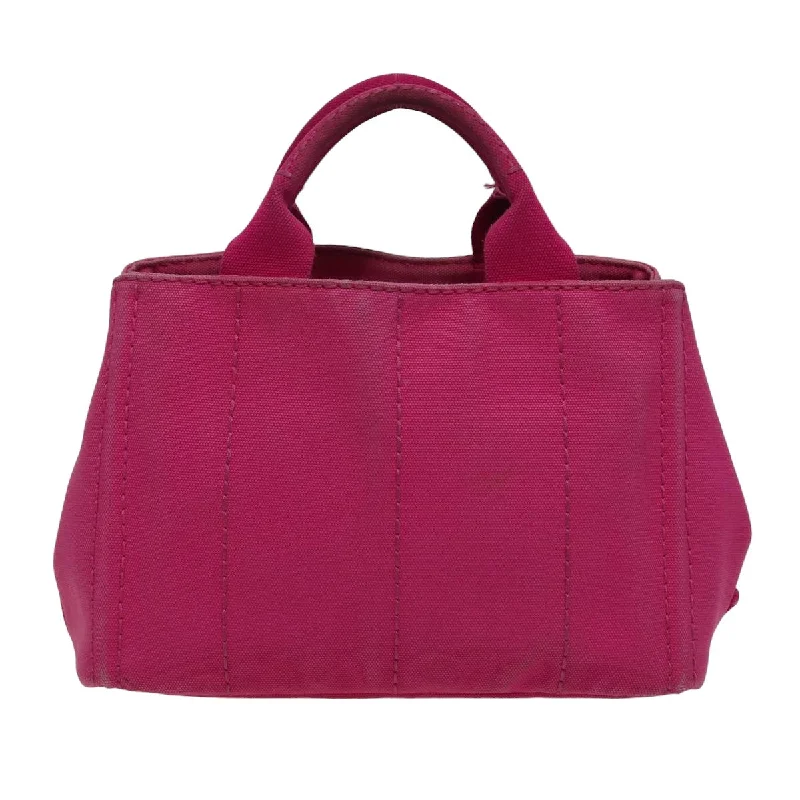 Prada tote bags with a spacious interior and a magnetic - snap closurePRADA Canapa PM Hand Bag Canvas Pink  78227