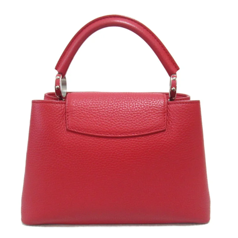 Louis Vuitton handbags with a metal - framed clasp for durabilityLOUIS VUITTON CapucineBB 2wayShoulder Bag Red Rubis Taurillon Clemence Leather leather M94754