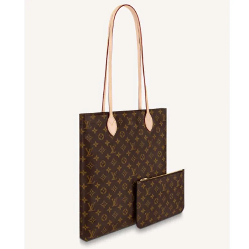 Ladies Louis Vuitton shoulder bags with a magnetic - closure flap for easeLouis Vuitton LV Unisex Carry It Brown Monogram Coated Canvas Cowhide Leather