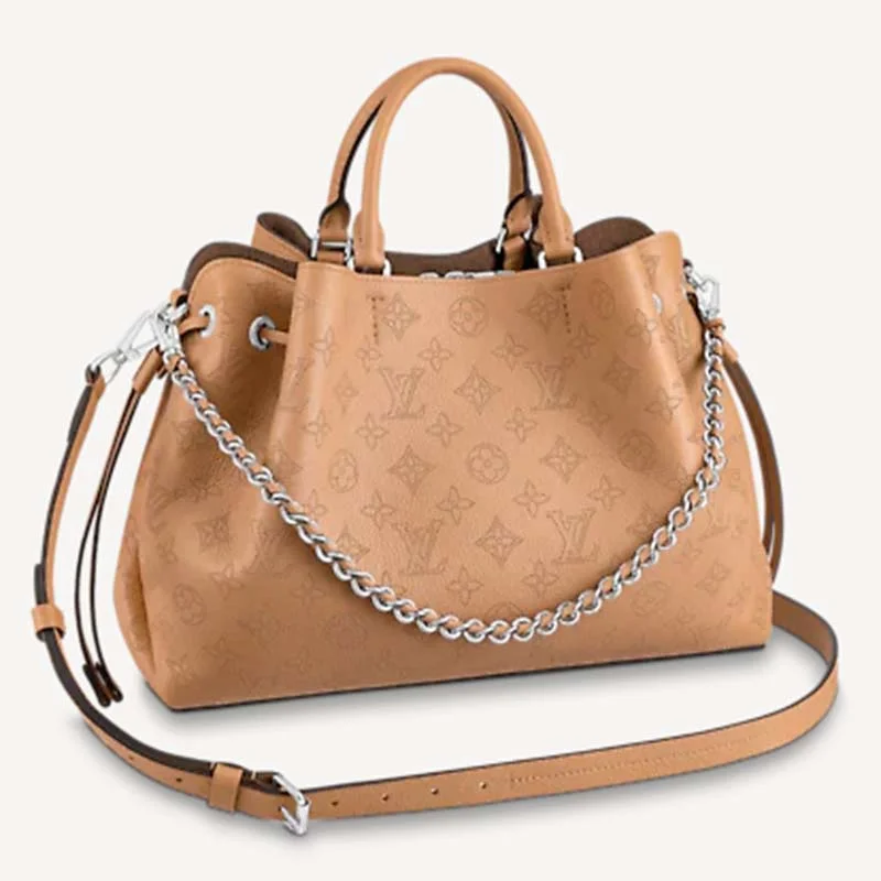 Louis Vuitton Twist bags with a snakeskin - effect panel for a bold lookLouis Vuitton LV Women Bella Tote Arizona Brown Mahina Perforated Calfskin Calf