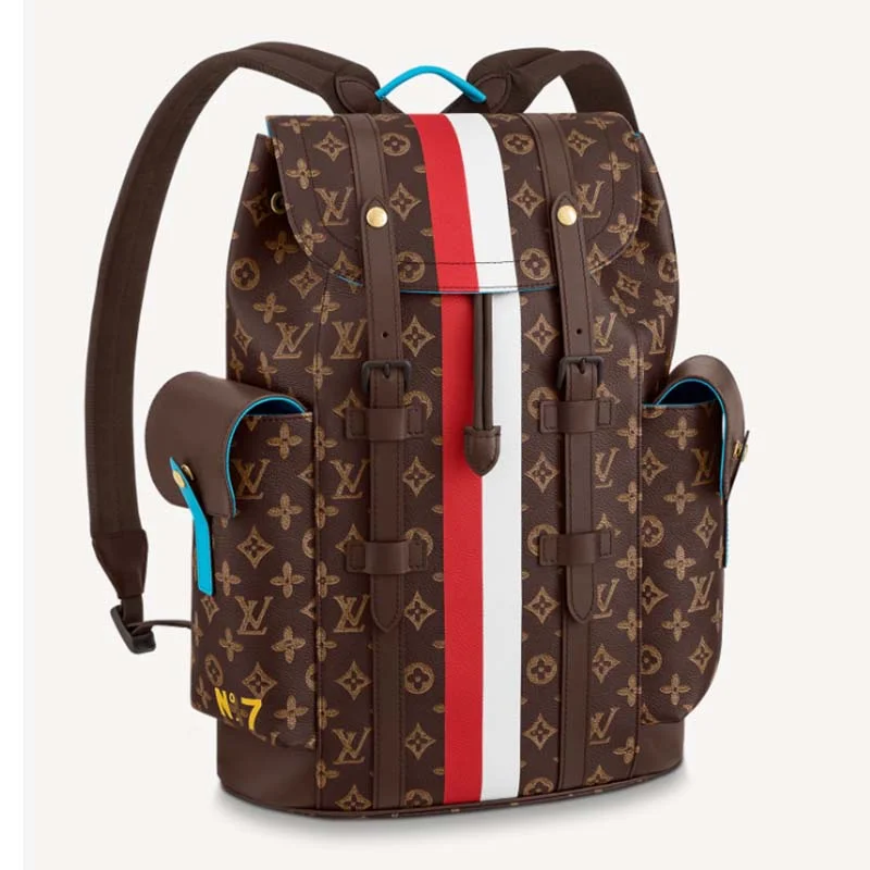 Louis Vuitton Alma bags featuring the signature top - handle designLouis Vuitton LV Unisex Christopher MM Backpack Monogram Canvas Cowhide Leather