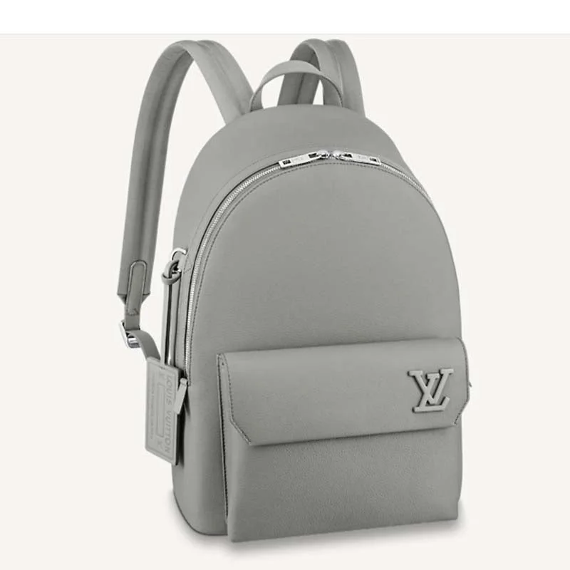 Louis Vuitton Alma bags with a detachable shoulder strap for versatilityLouis Vuitton LV Unisex New Backpack Gray Aerogram Cowhide Leather Textile Lining