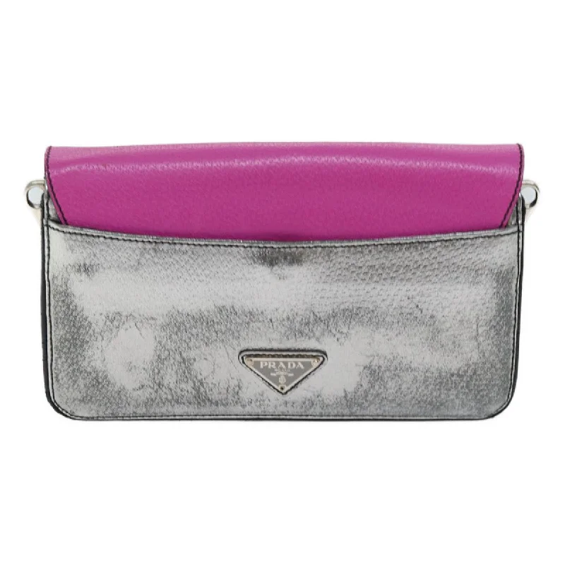 Prada Cahier bags featuring the signature triangular logo plaquePRADA Shoulder Bag Leather Pink  bs13330