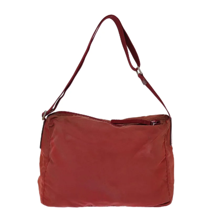 Ladies Prada Galleria bags with gold - toned hardware for a luxurious touchPRADA Shoulder Bag Nylon Red  73454