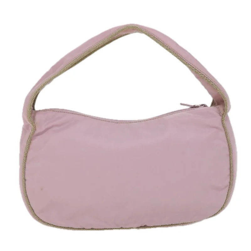 Prada bags with a front - zip pocket for small items like cards and keysPRADA Shoulder Bag Nylon Pink  am5230