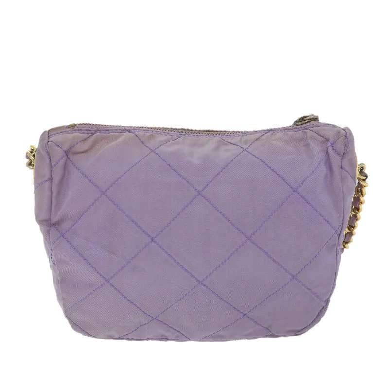 Prada Cahier bags with a monogram - embossed leather surfacePRADA Chain Shoulder Bag Nylon Purple  bs9970