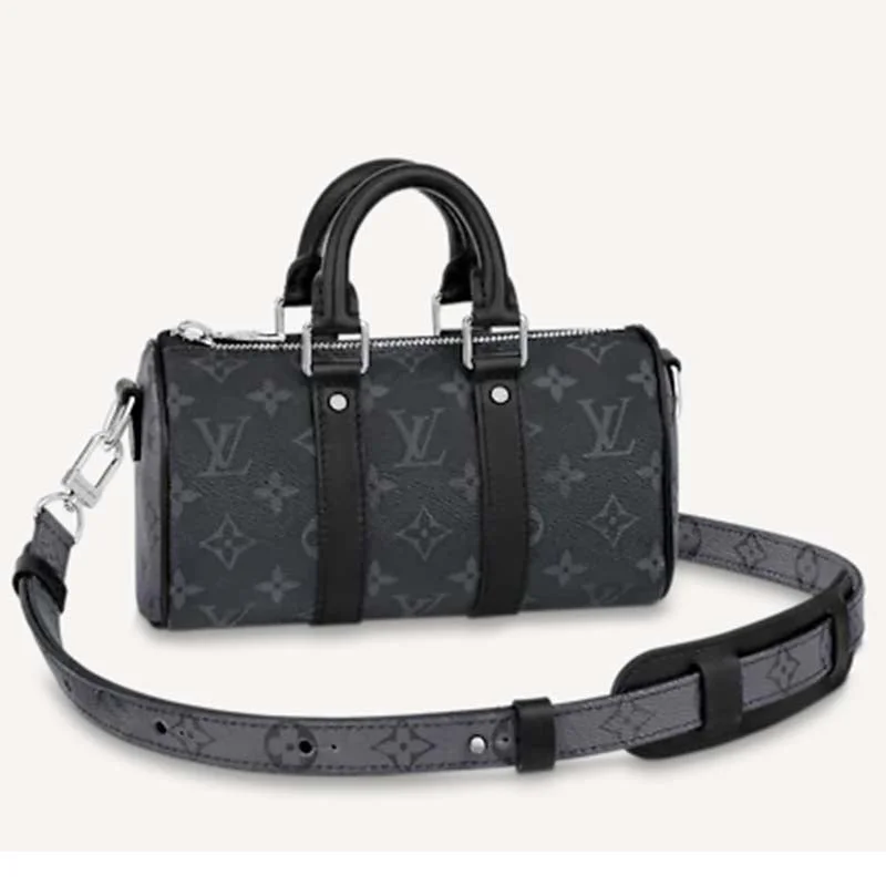 Louis Vuitton Twist bags with a crystal - embellished LV - turnlockLouis Vuitton Unisex Keepall XS Monogram Eclipse Reverse Coated Canvas Cowhide