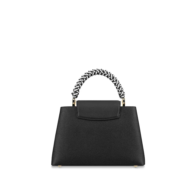 Louis Vuitton tote bags with a water - resistant coating for outdoor useLouis Vuitton Capucine PM Handbag Taurillon Leather Noir/Blanc