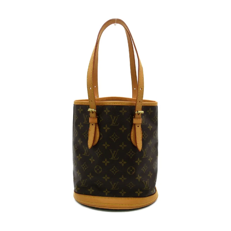 Louis Vuitton handbags with a beaded trim for a touch of glamourLOUIS VUITTON Bucket 23 Tote Bag Brown Monogram PVC coated canvas M42238