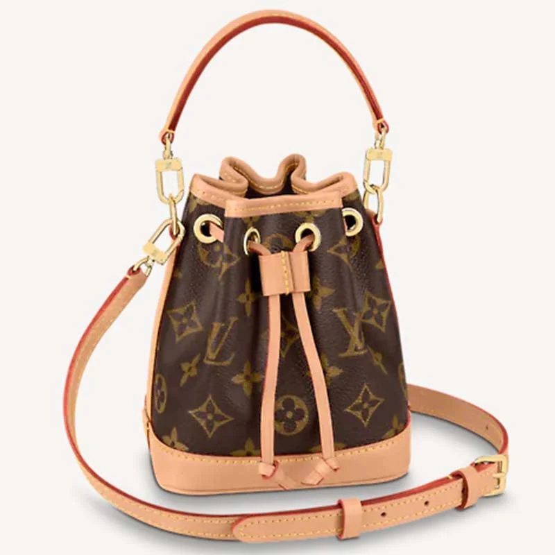 Louis Vuitton bags with a zippered interior pocket for better organizationLouis Vuitton LV Women Nano Noé Bucket Bag Monogram Coated Canvas Brown