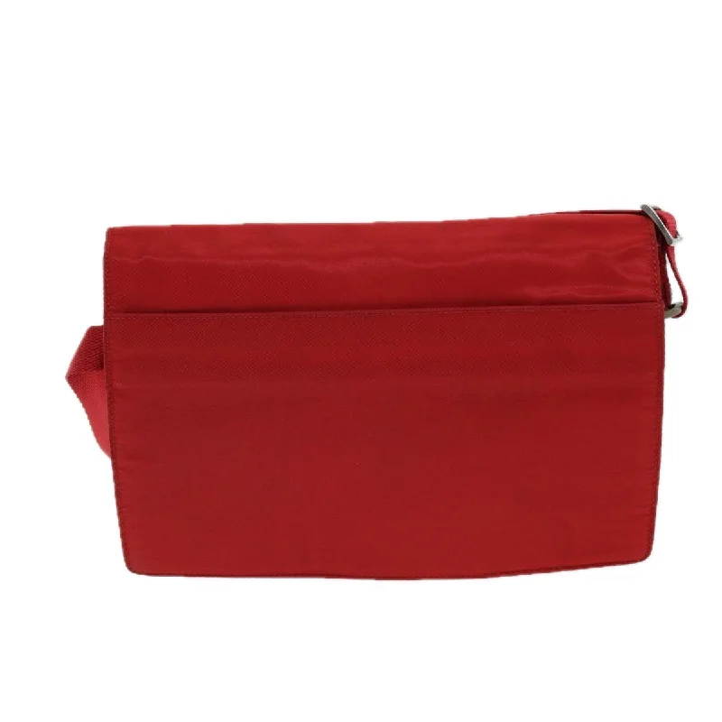 Prada bags with a front - flap pocket for quick access to essentialsPRADA Shoulder Bag Nylon Red  79904