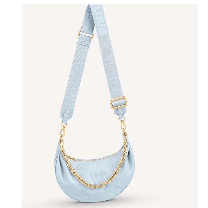 Louis Vuitton Alma bags featuring the signature top - handle designLouis Vuitton LV Women Over The Moon Blue Quilted Embroidered Smooth Calf Leather