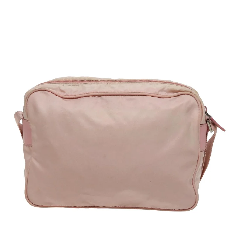 Prada bags with a zippered interior pocket for separating itemsPRADA Shoulder Bag Nylon Pink  79408