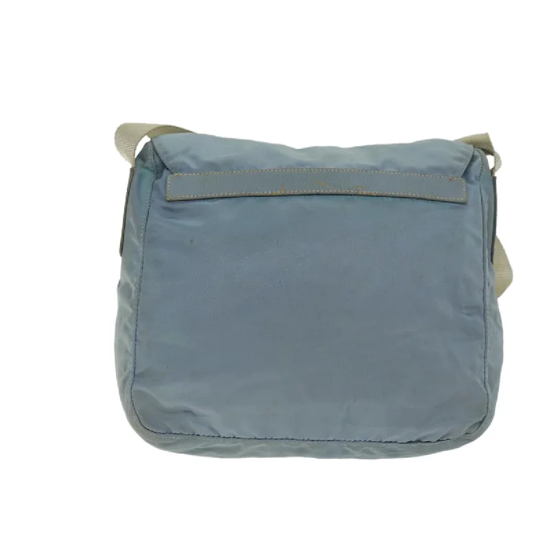 Ladies Prada handbags with a detachable wallet inside for added conveniencePRADA Shoulder Bag Nylon Light Blue  74535