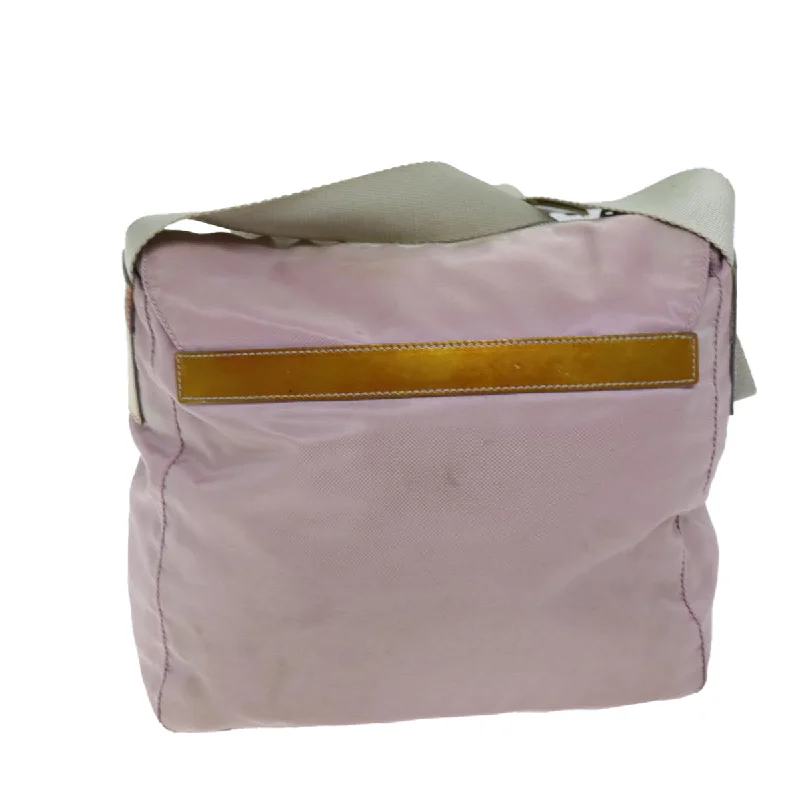 Prada bags with a front - flap pocket for quick access to essentialsPRADA Shoulder Bag Nylon Pink  74637