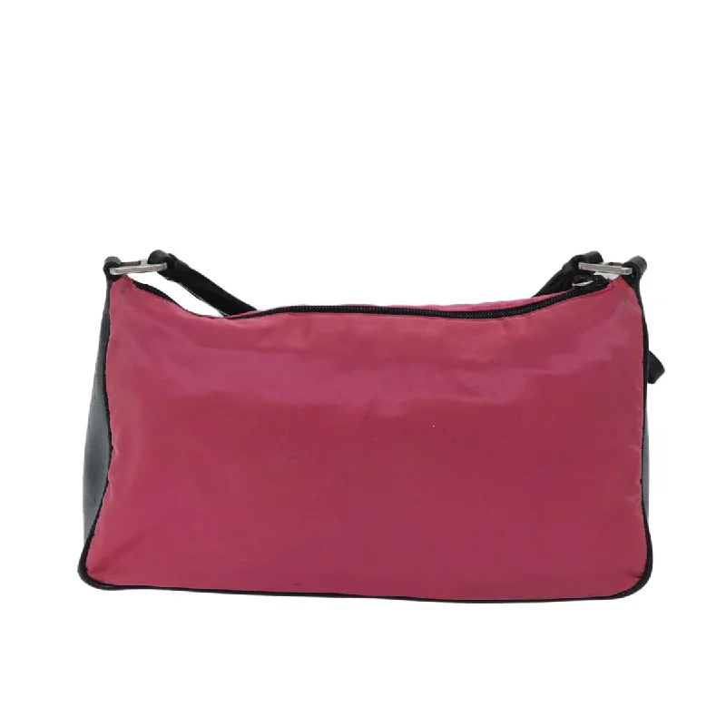 Ladies Prada shoulder bags with a magnetic - closure flap for easy opening and closingPRADA Shoulder Bag Nylon Pink  ar11645B