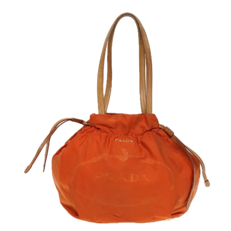 Small - sized Prada Saffiano leather bags for a compact and stylish carryPRADA Shoulder Bag Nylon Orange Gold  86883