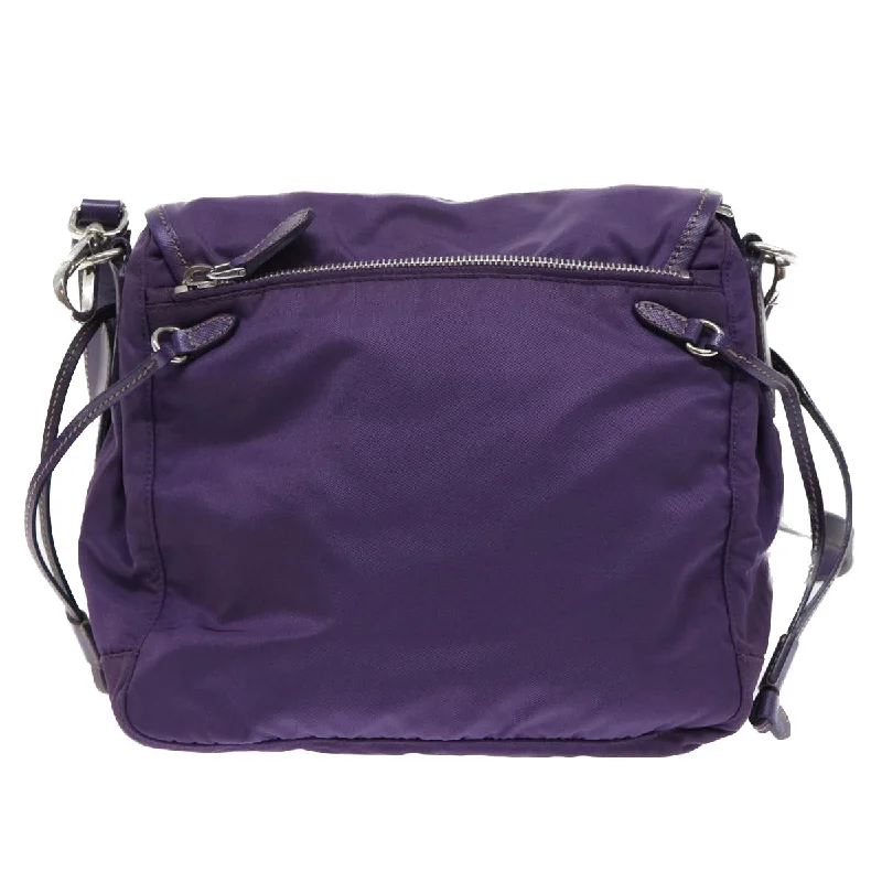 Prada Cahier bags featuring the signature triangular logo plaquePRADA Shoulder Bag Nylon Purple  am4875