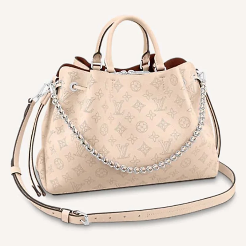 Louis Vuitton Twist bags with the iconic LV - turnlock closureLouis Vuitton LV Women Bella Tote Crème Beige Mahina Perforated Calfskin