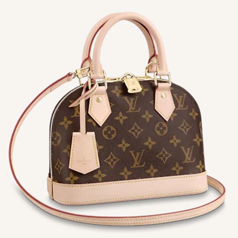 Louis Vuitton Twist bags with a crystal - embellished LV - turnlockLouis Vuitton LV Women Alma BB Handbag Monogram Coated Canvas Smooth Cowhide