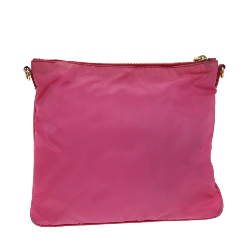 Prada Cleo bags with a crystal - embellished logo for added luxuryPRADA Shoulder Bag Nylon Pink  ac3015