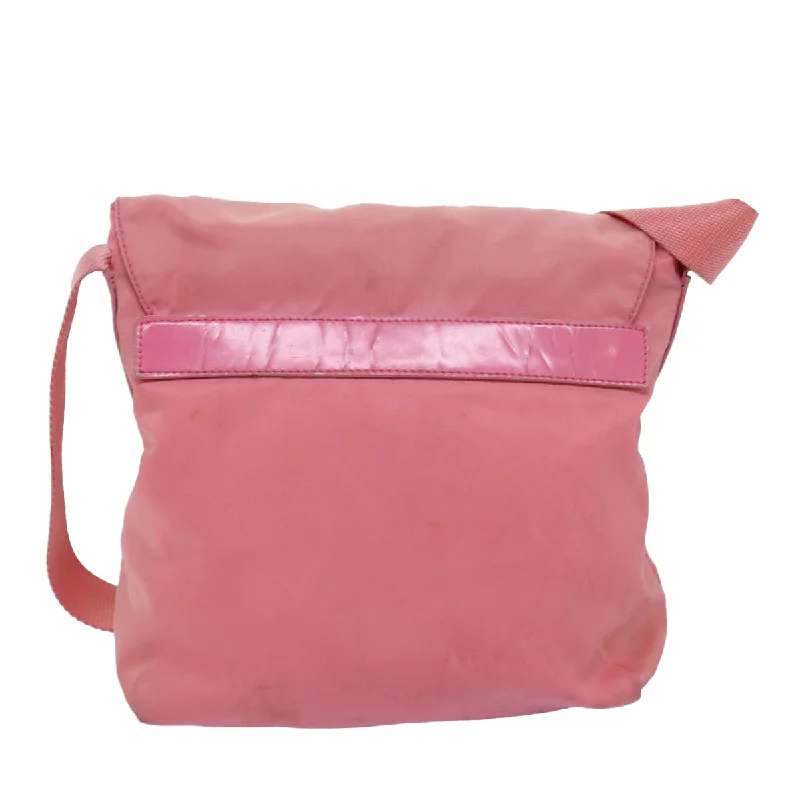 Prada Cleo bags with a curved shape and a chain - link shoulder strapPRADA Shoulder Bag Nylon Pink  75635