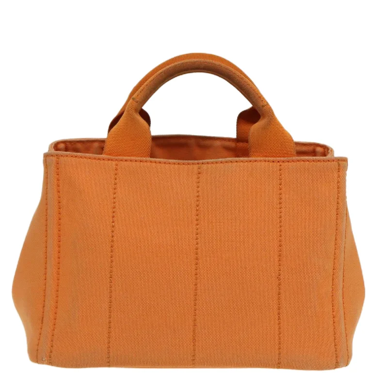 Ladies Prada shoulder bags with a single - handle design for simplicityPRADA Canapa PM Hand Bag Canvas Orange  80872