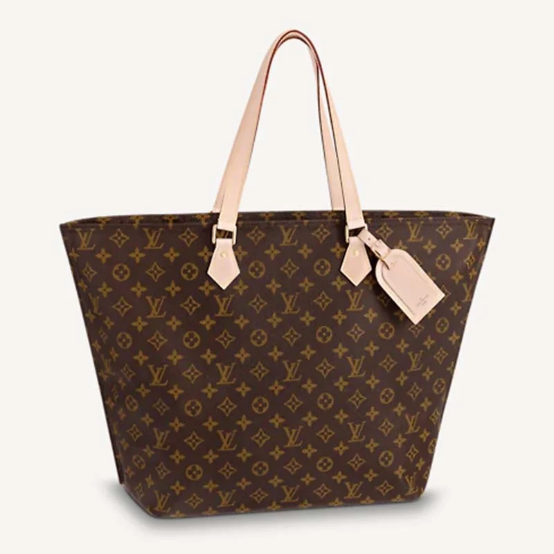 Louis Vuitton bags with a detachable mirror inside for on - the - go touch - upsLouis Vuitton Unisex All-In MM Travel Bag Brown Monogram Coated Canvas