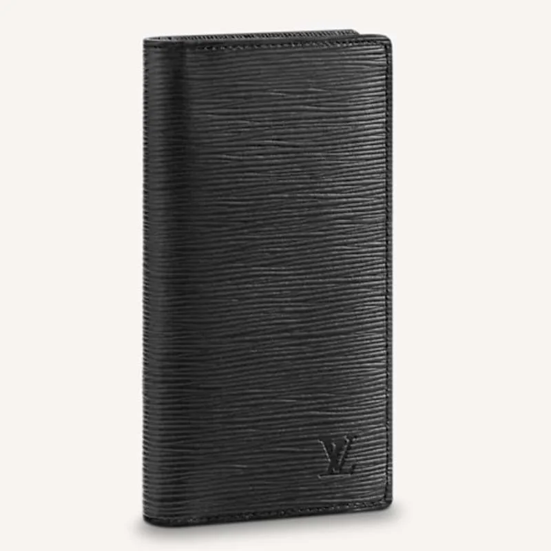 Ladies Louis Vuitton handbags with a detachable coin purse insideLouis Vuitton LV Unisex Brazza Wallet Supple Epi Leather Black