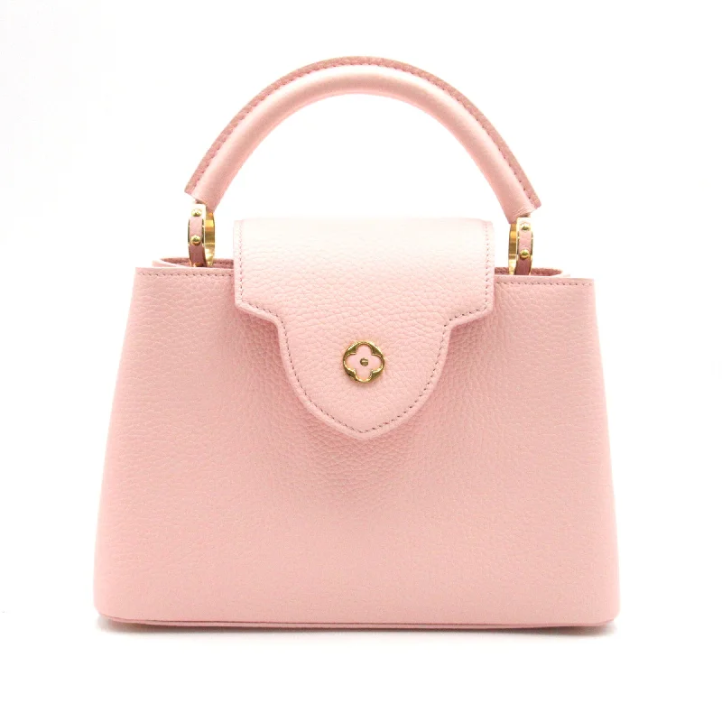 Louis Vuitton handbags with a patent - leather finish for a shiny lookLOUIS VUITTON CapucineBB Pink Pink Taurillon Clemence Leather leather M22178