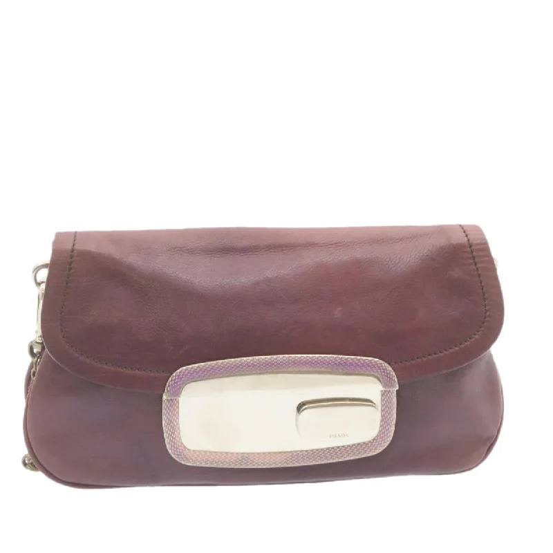 Prada crossbody bags with a keychain holder for practicalityPRADA Chain Shoulder Bag Leather Purple  am1163g