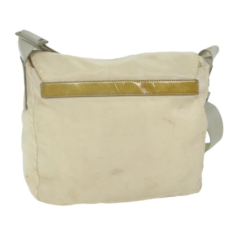 Prada Cahier bags with a leather - wrapped handle for a luxurious feelPRADA Shoulder Bag Nylon White  bs10683