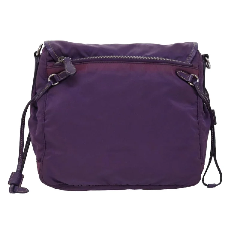 Ladies Prada shoulder bags with a single - handle design for simplicityPRADA Shoulder Bag Nylon Purple  yk12728