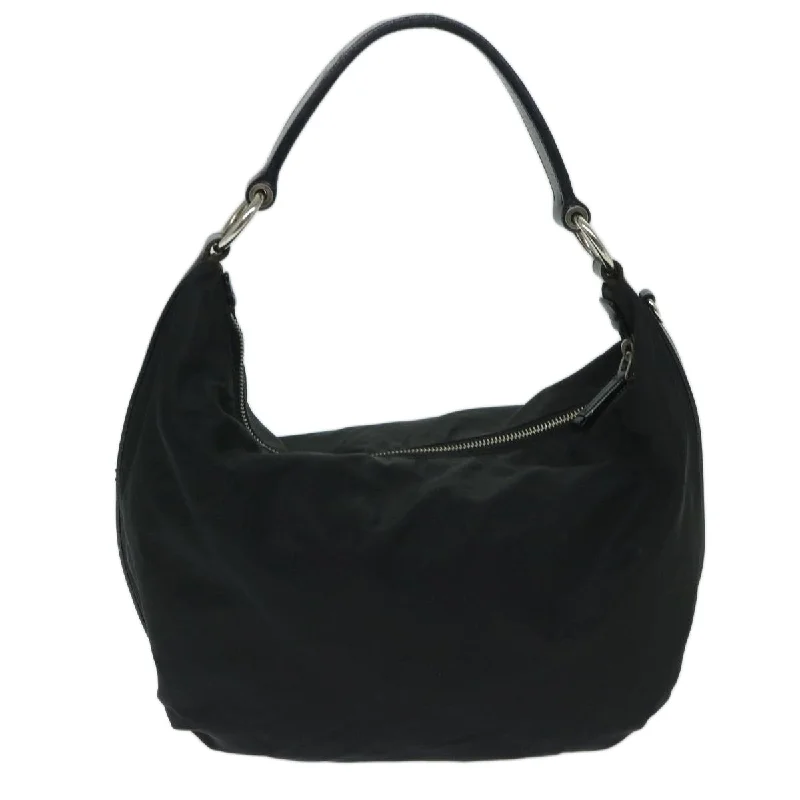 Prada Cleo bags with a snakeskin - effect panel for a bold and trendy lookPRADA Shoulder Bag Nylon Black  am5930