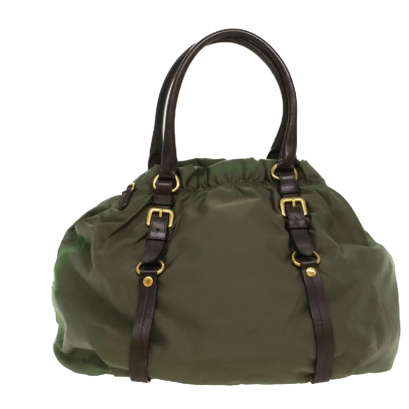 Prada bags with a detachable mirror inside for quick touch - upsPRADA Shoulder Bag Nylon 2way Khaki  ac2209