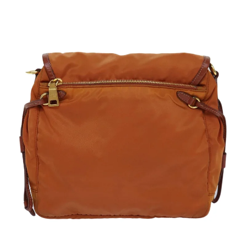 Prada bags with a chain - link trim and a leather body for a modern and stylish edgePRADA Shoulder Bag Nylon Orange  83488