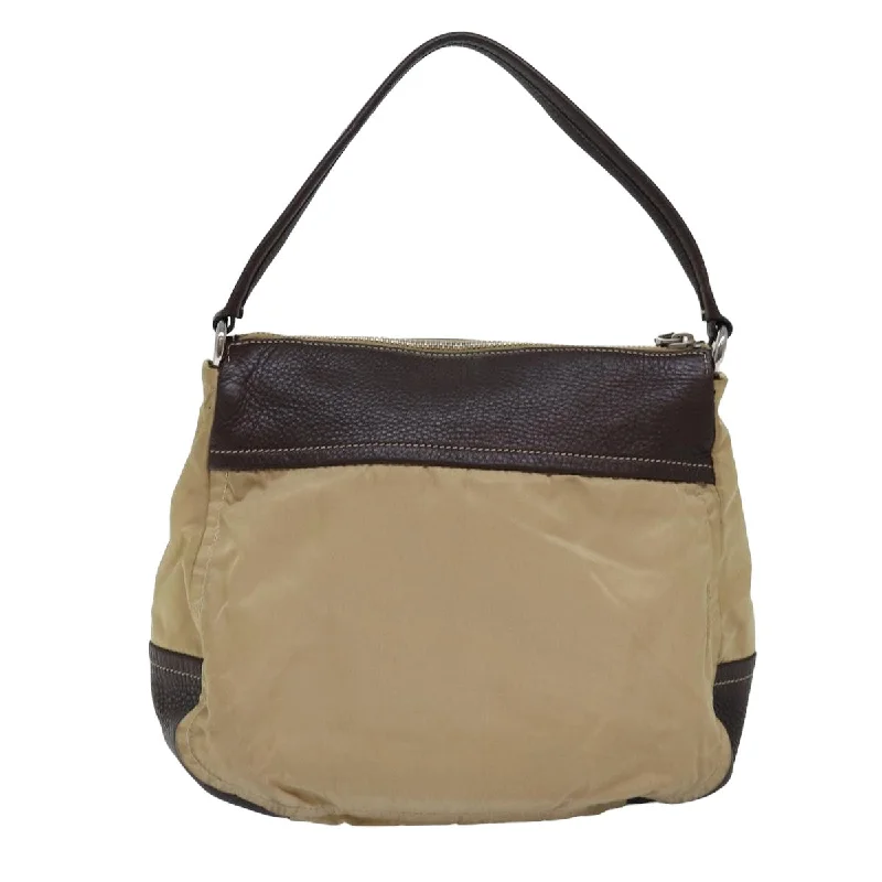 Prada tote bags with a water - resistant coating for outdoor activitiesPRADA Shoulder Bag Nylon Beige  ep4286