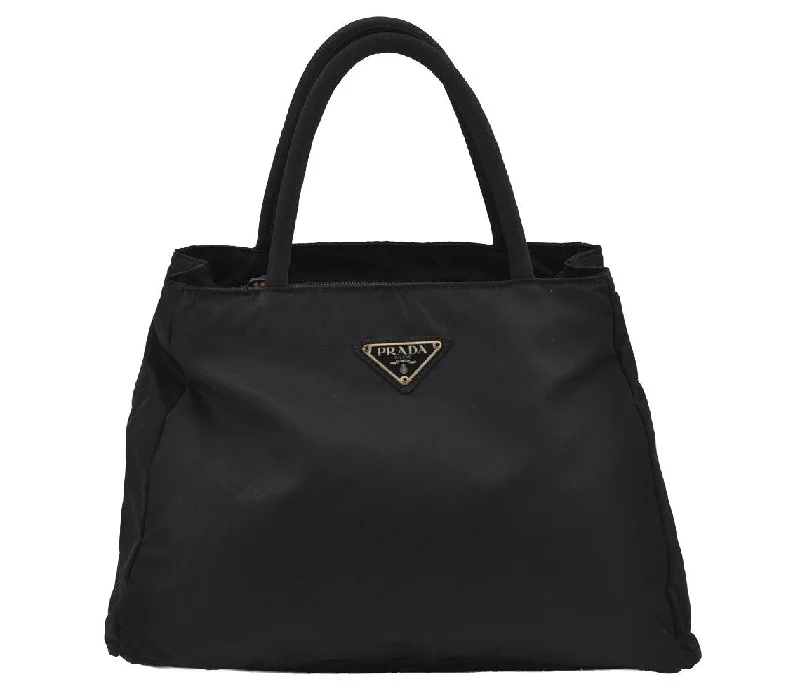 Ladies Prada shoulder bags with a wide - width strap for enhanced comfortAuthentic PRADA Vintage Nylon Tessuto Shoulder Hand Bag Purse Black 7738J